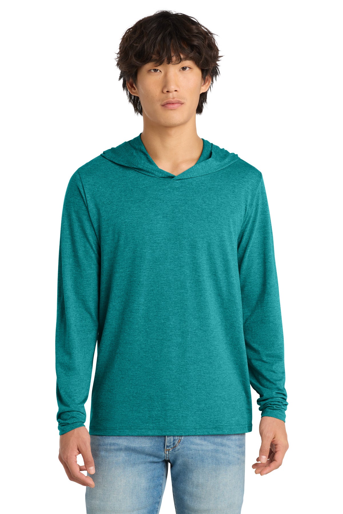 District Perfect Tri Long Sleeve Hoodie - Heathered Teal