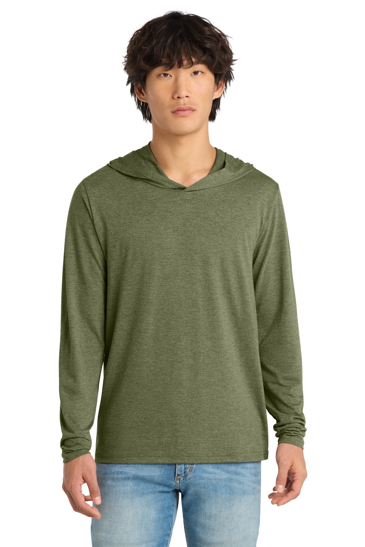 District Perfect Tri Long Sleeve Hoodie - Military Green Frost