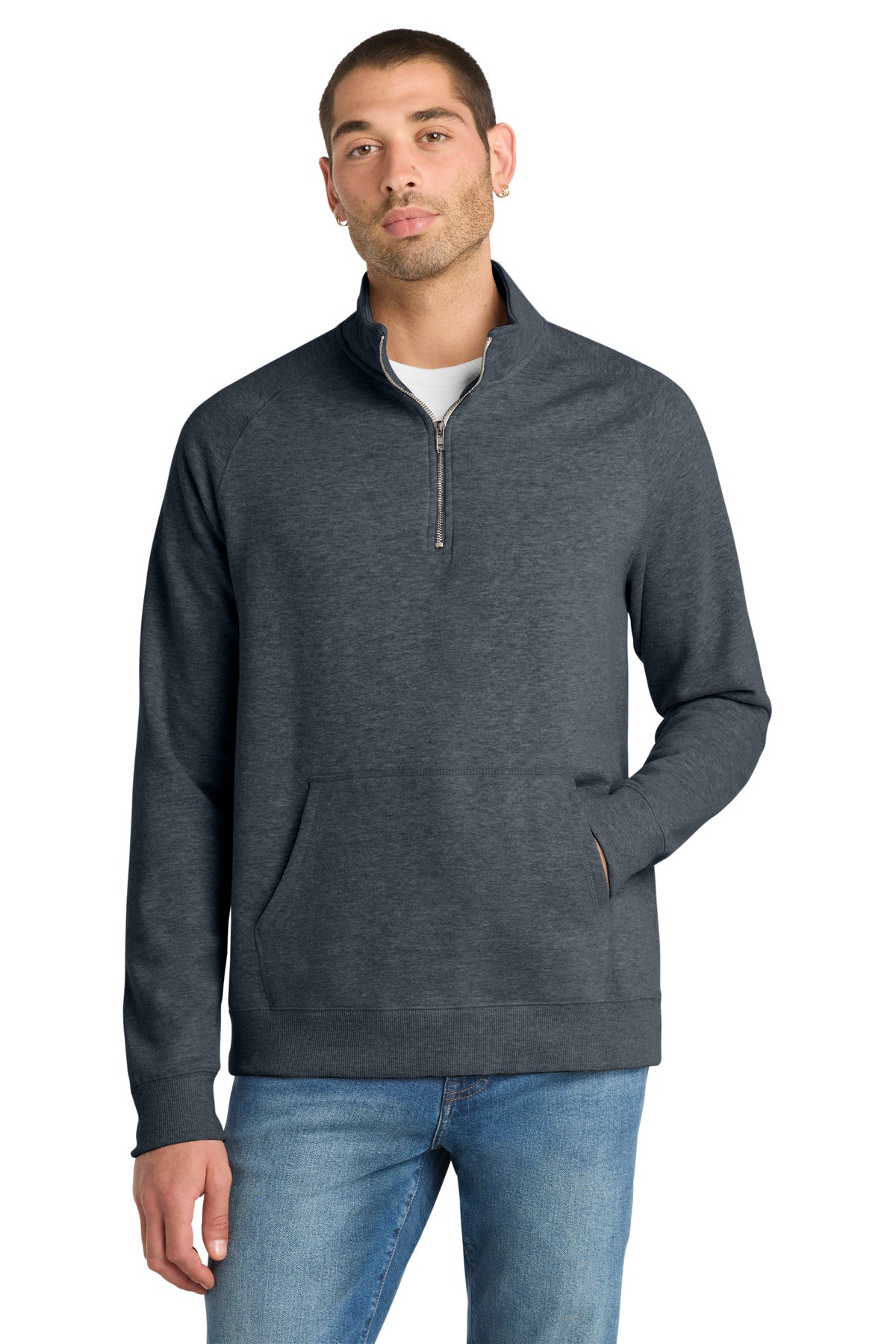 District Lightweight Fleece 1/4-Zip - Heathered Navy