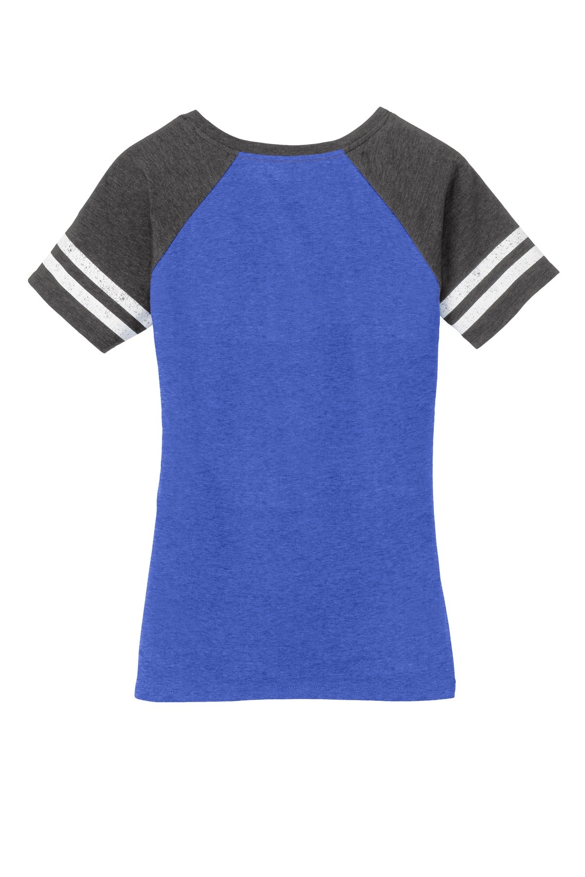 District  Women's Game V-Neck Tee - Heathered True Royal/ Heathered Charcoal
