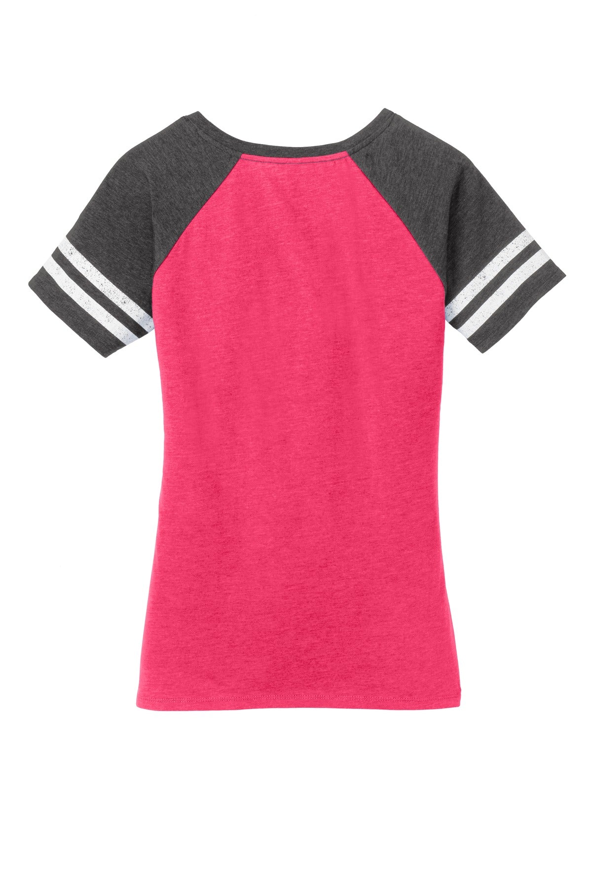 District  Women's Game V-Neck Tee - Heathered Watermelon/ Heathered Charcoal