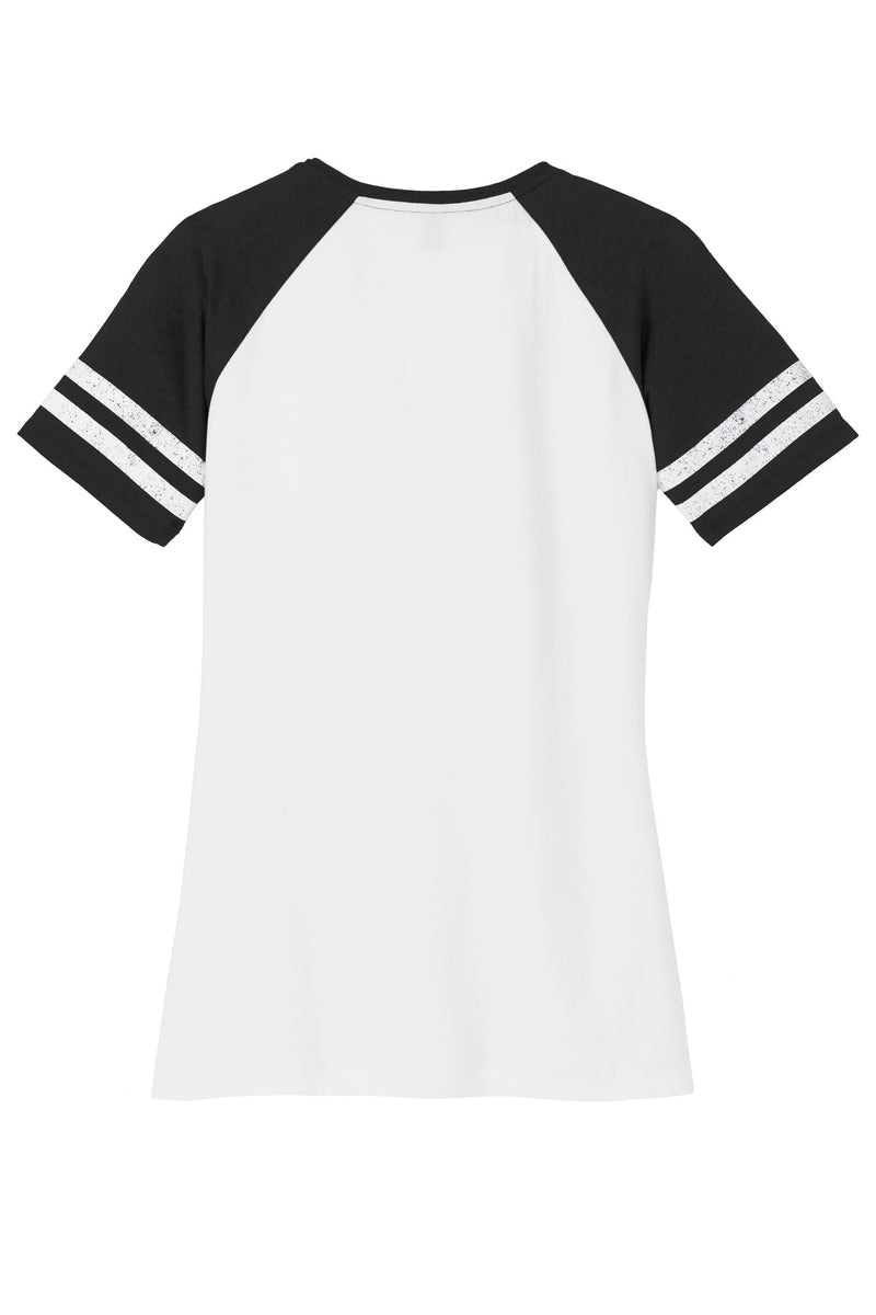 District  Women's Game V-Neck Tee - White/ Black