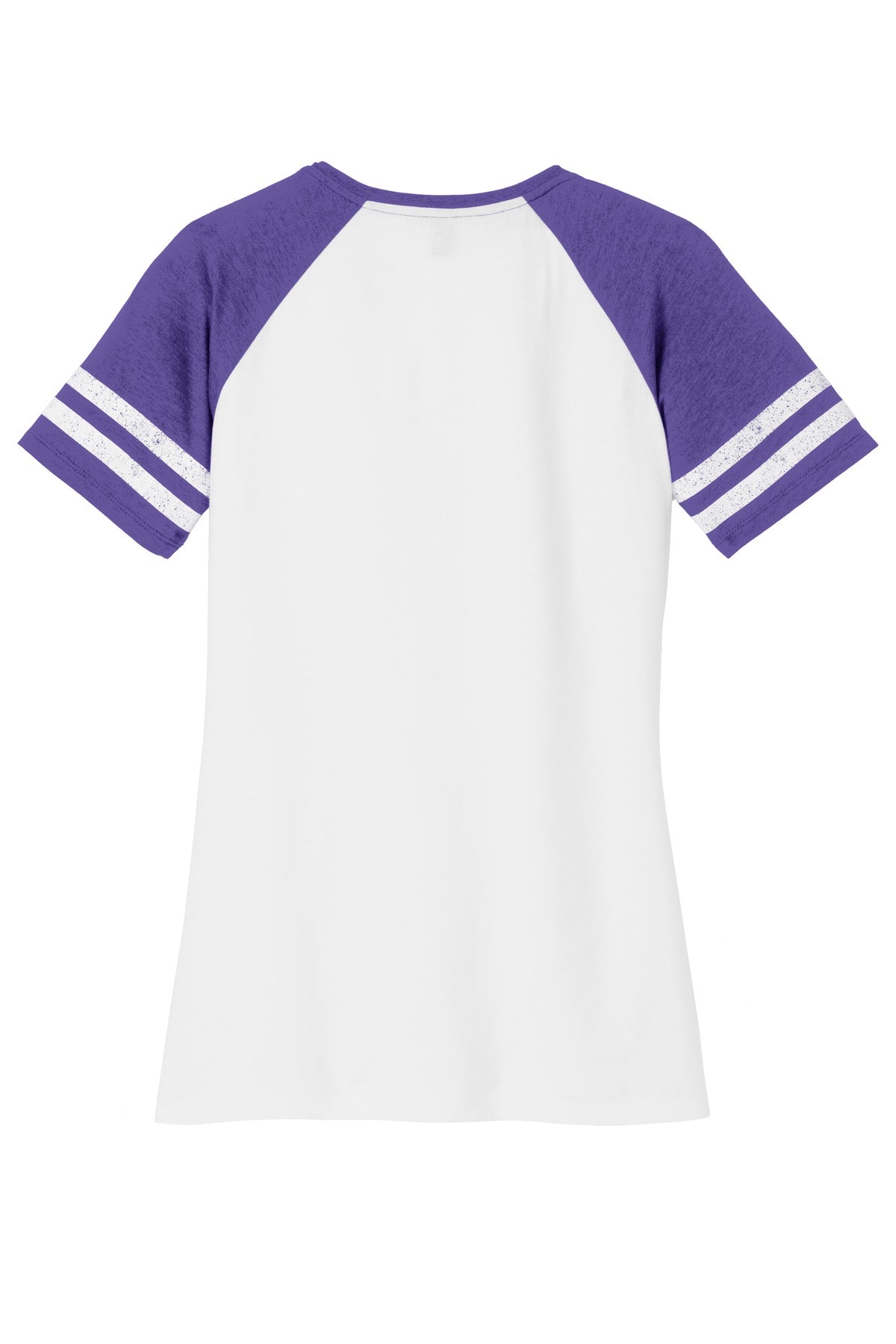 District  Women's Game V-Neck Tee - White/ Heathered Purple