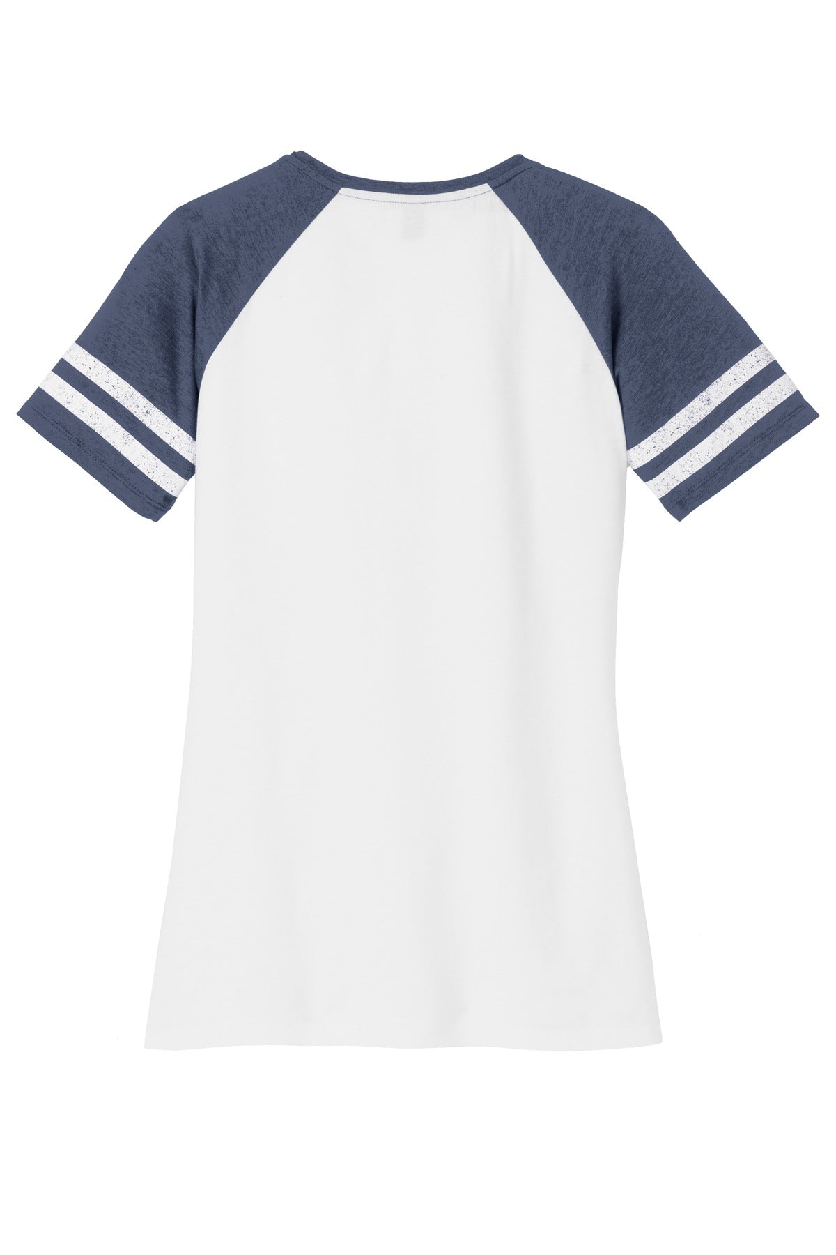 District  Women's Game V-Neck Tee - White/ Heathered True Navy