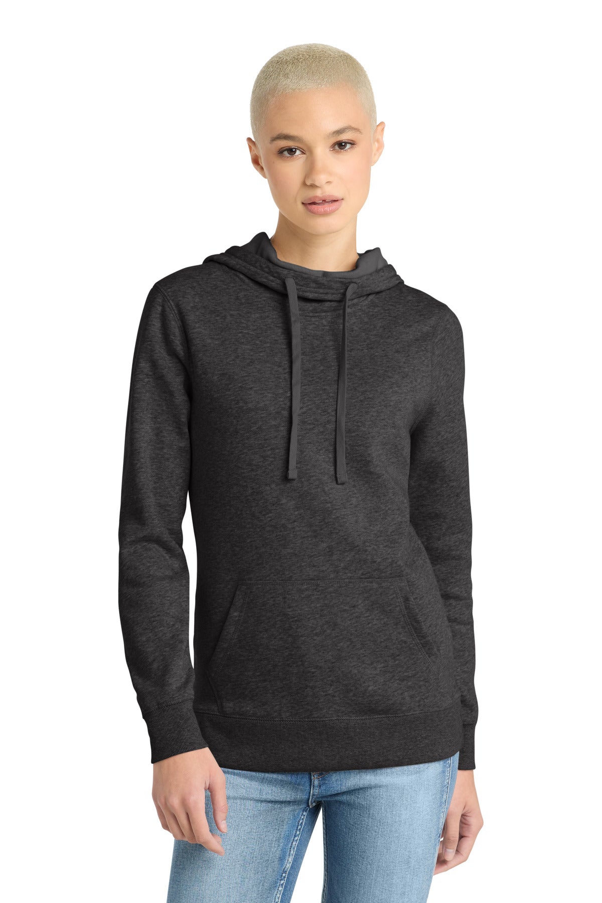 District  Women's Lightweight Fleece Hoodie - Heathered Black