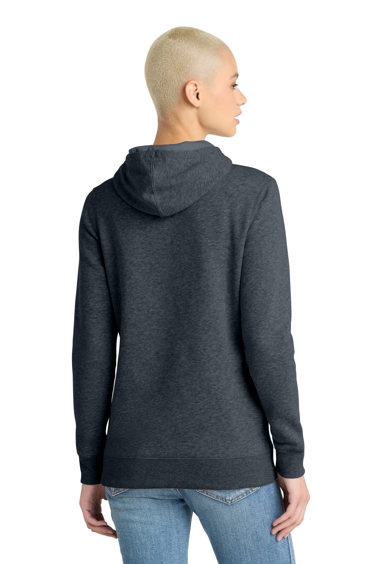 District  Women's Lightweight Fleece Hoodie - Heathered Navy