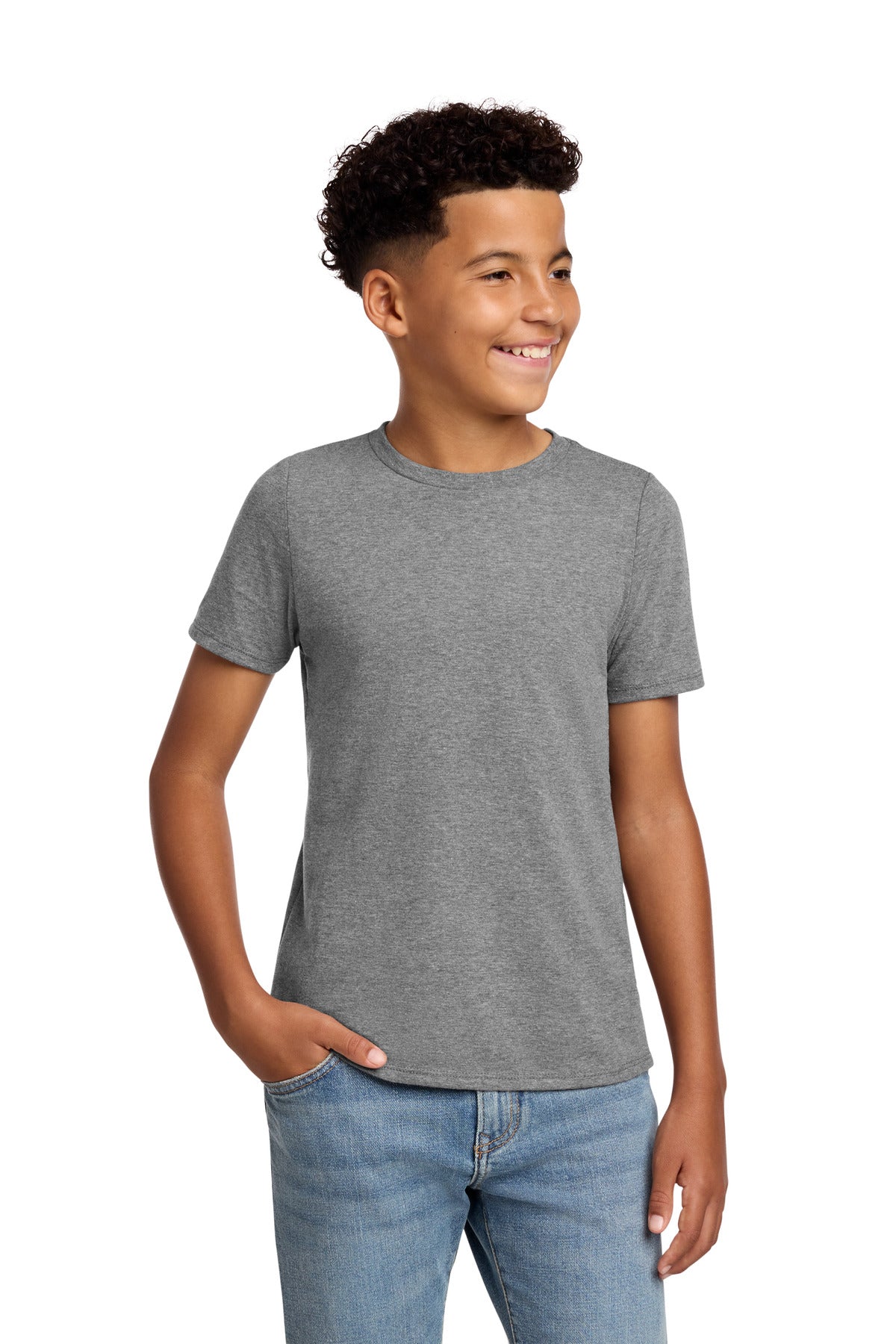 District Youth Perfect Blend CVC Tee - Grey Frost