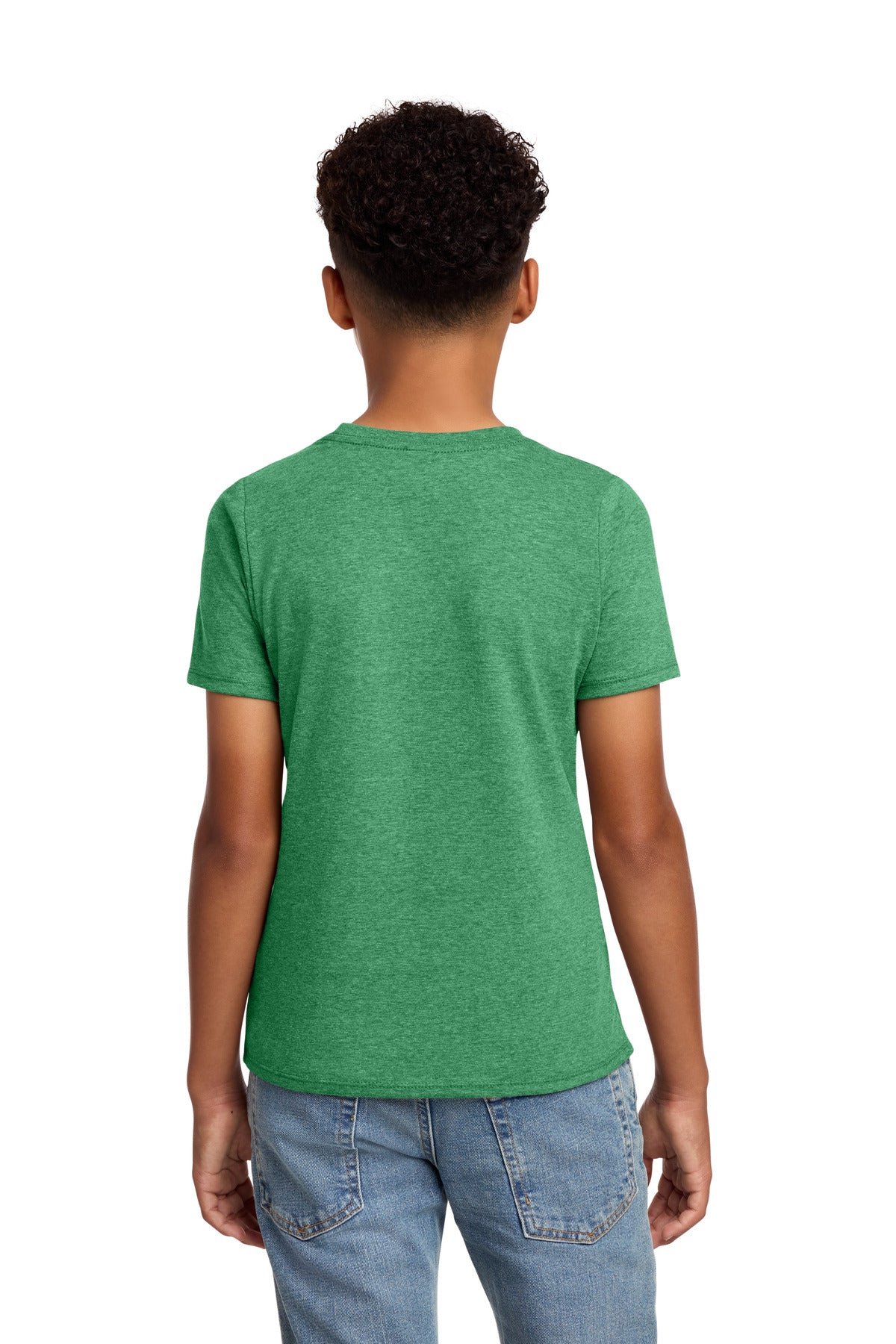 District Youth Perfect Blend CVC Tee - Heathered Kelly Green