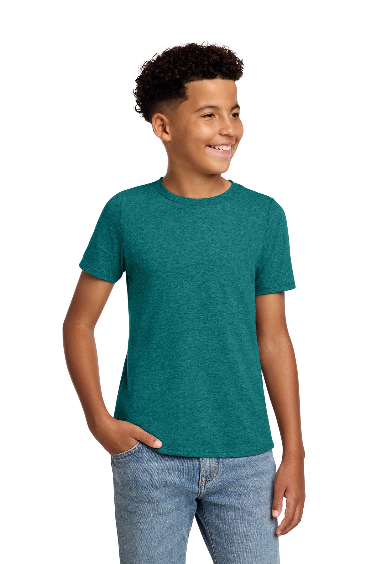 District Youth Perfect Blend CVC Tee - Heathered Teal