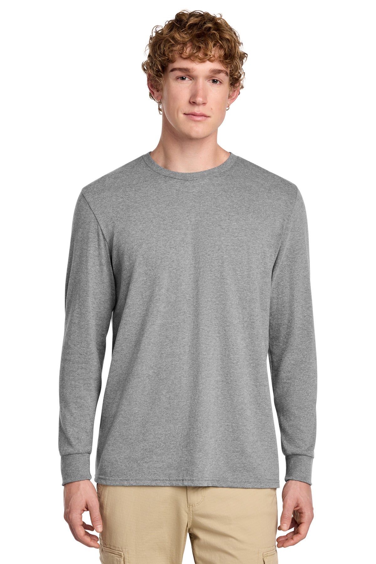 District Perfect Blend CVC Long Sleeve Tee - Grey Frost