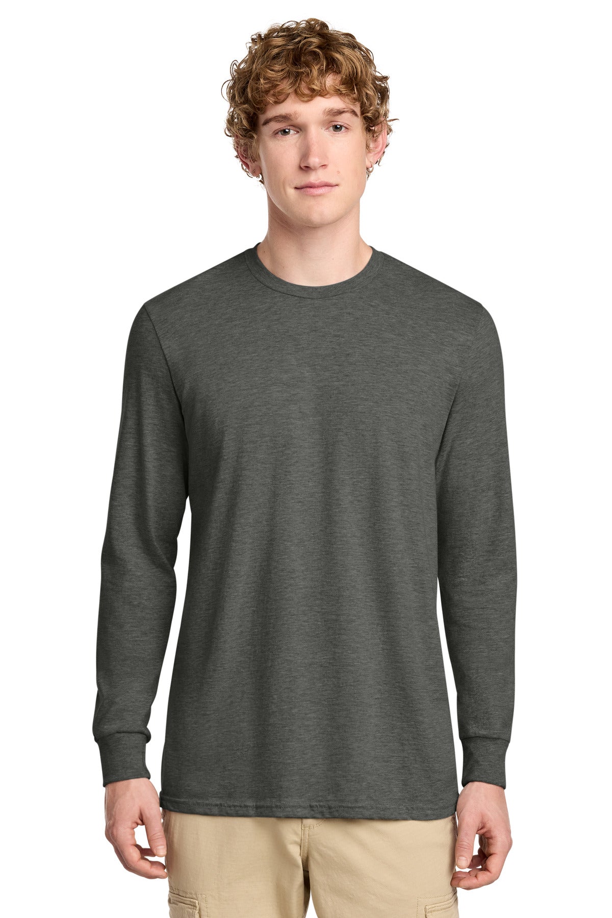 District Perfect Blend CVC Long Sleeve Tee - Heathered Charcoal