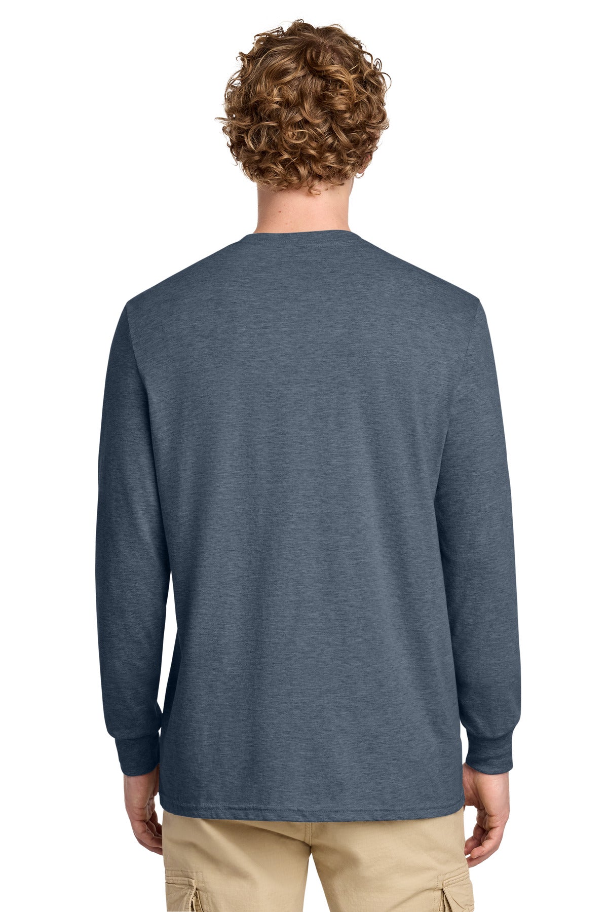 District Perfect Blend CVC Long Sleeve Tee - Heathered Navy