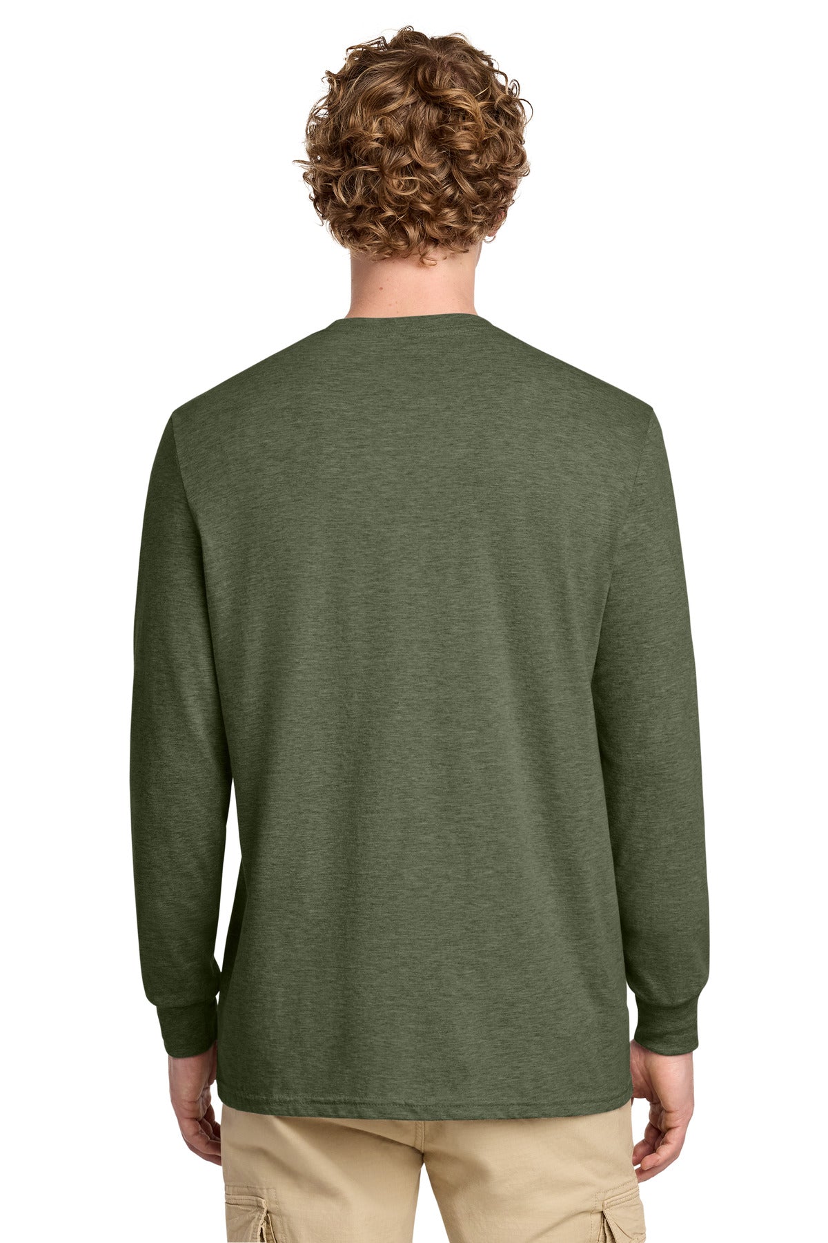 District Perfect Blend CVC Long Sleeve Tee - Heathered Olive