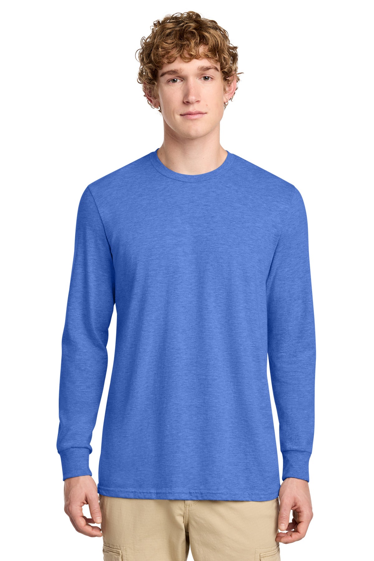 District Perfect Blend CVC Long Sleeve Tee - Heathered Royal