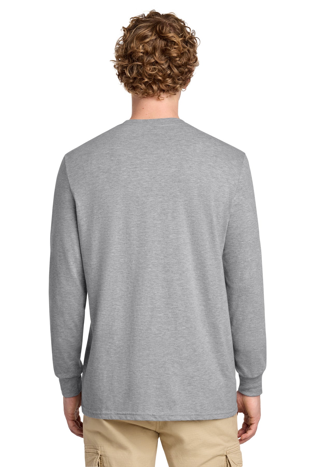 District Perfect Blend CVC Long Sleeve Tee - Light Heather Grey