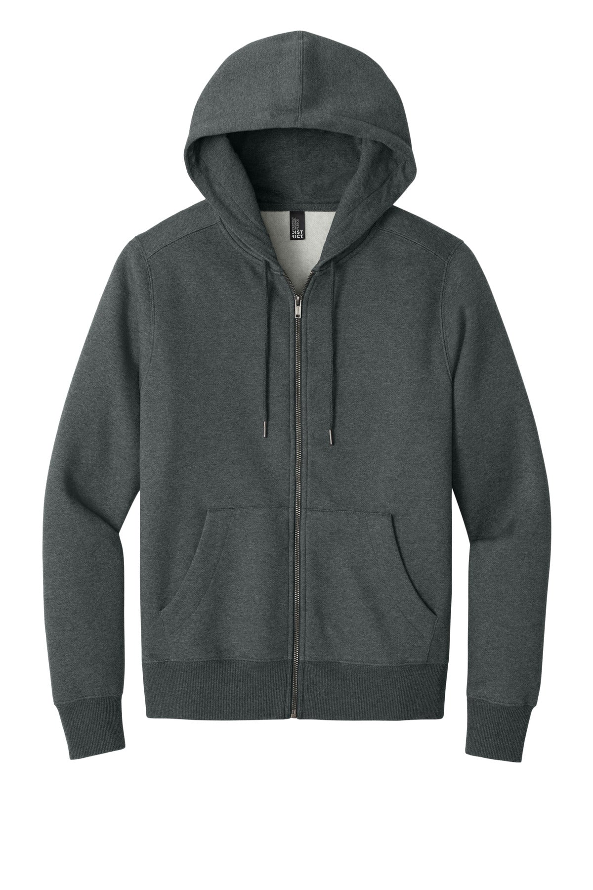 District  Perfect Weight  Fleece Full-Zip Hoodie - Heathered Charcoal