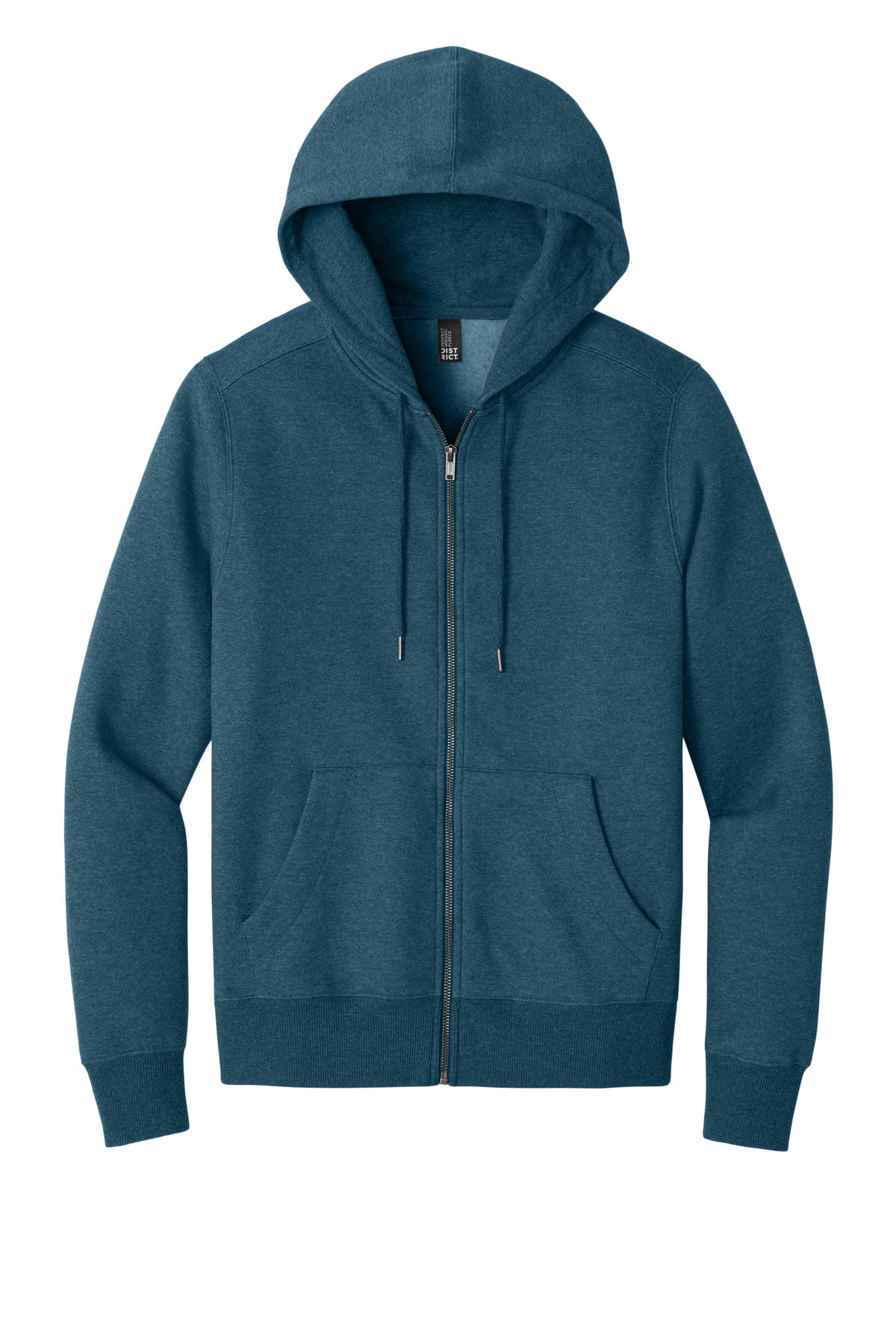 District  Perfect Weight  Fleece Full-Zip Hoodie - Heathered Poseidon Blue