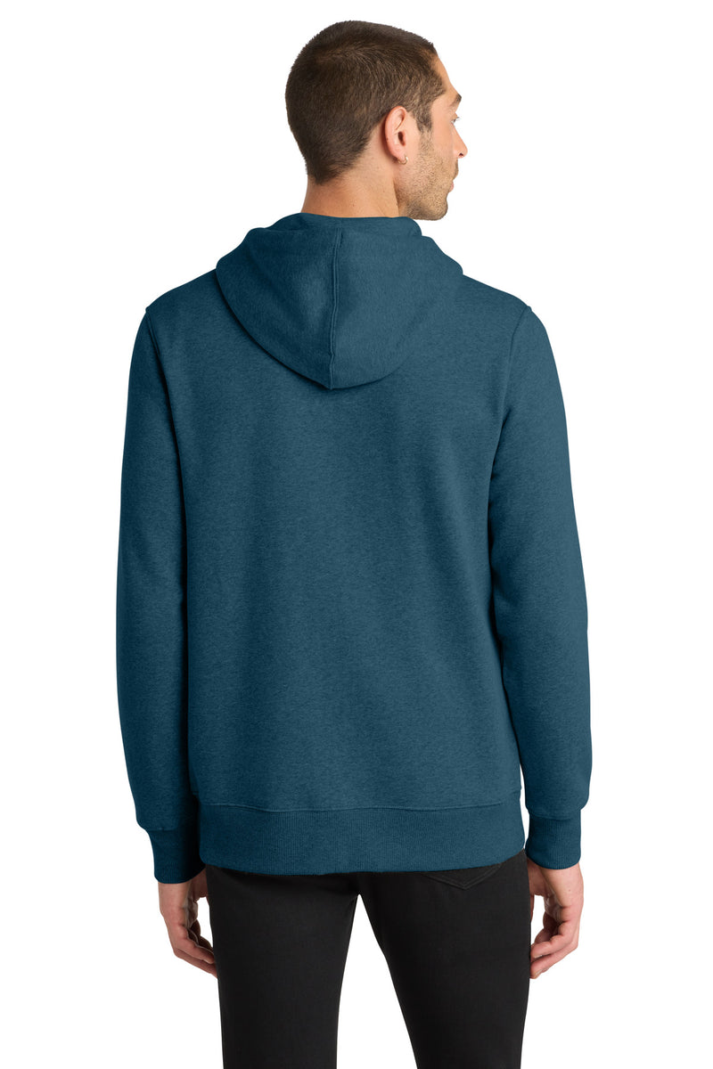 District  Perfect Weight  Fleece Full-Zip Hoodie - Heathered Poseidon Blue