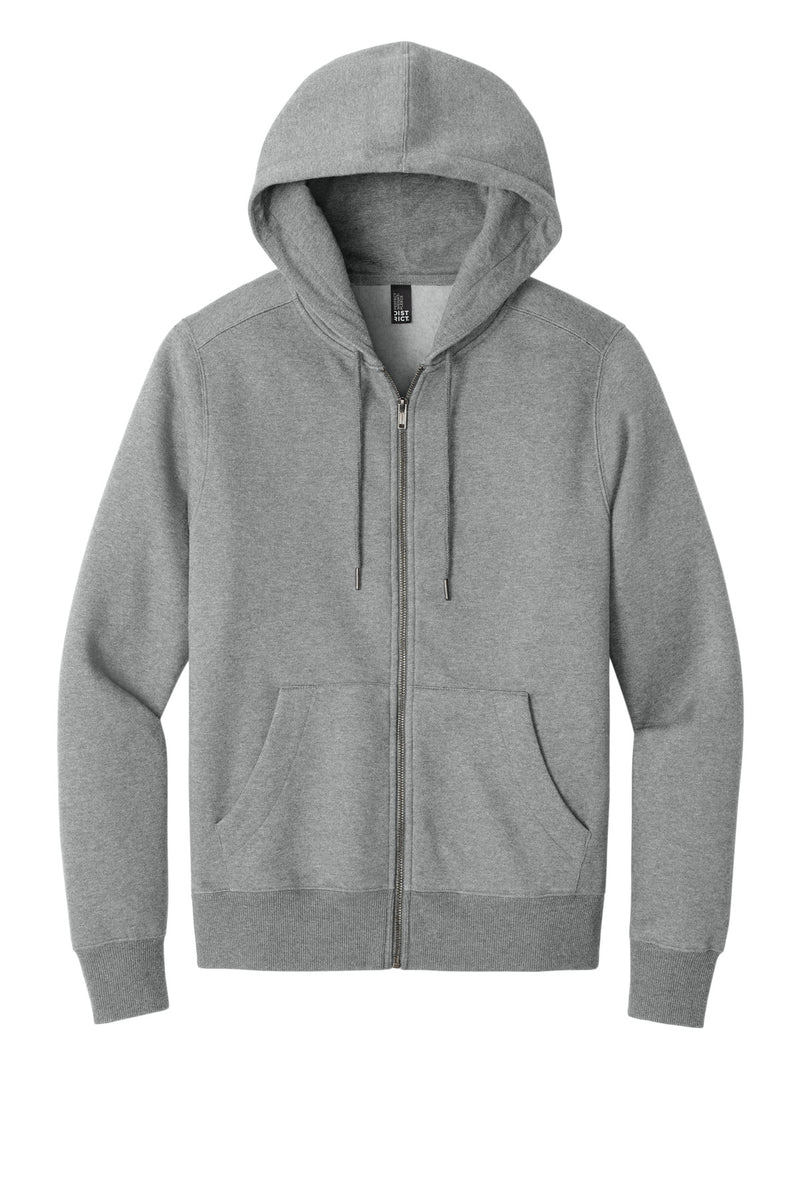 District  Perfect Weight  Fleece Full-Zip Hoodie - Heathered Steel