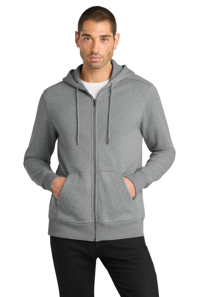 District  Perfect Weight  Fleece Full-Zip Hoodie - Heathered Steel