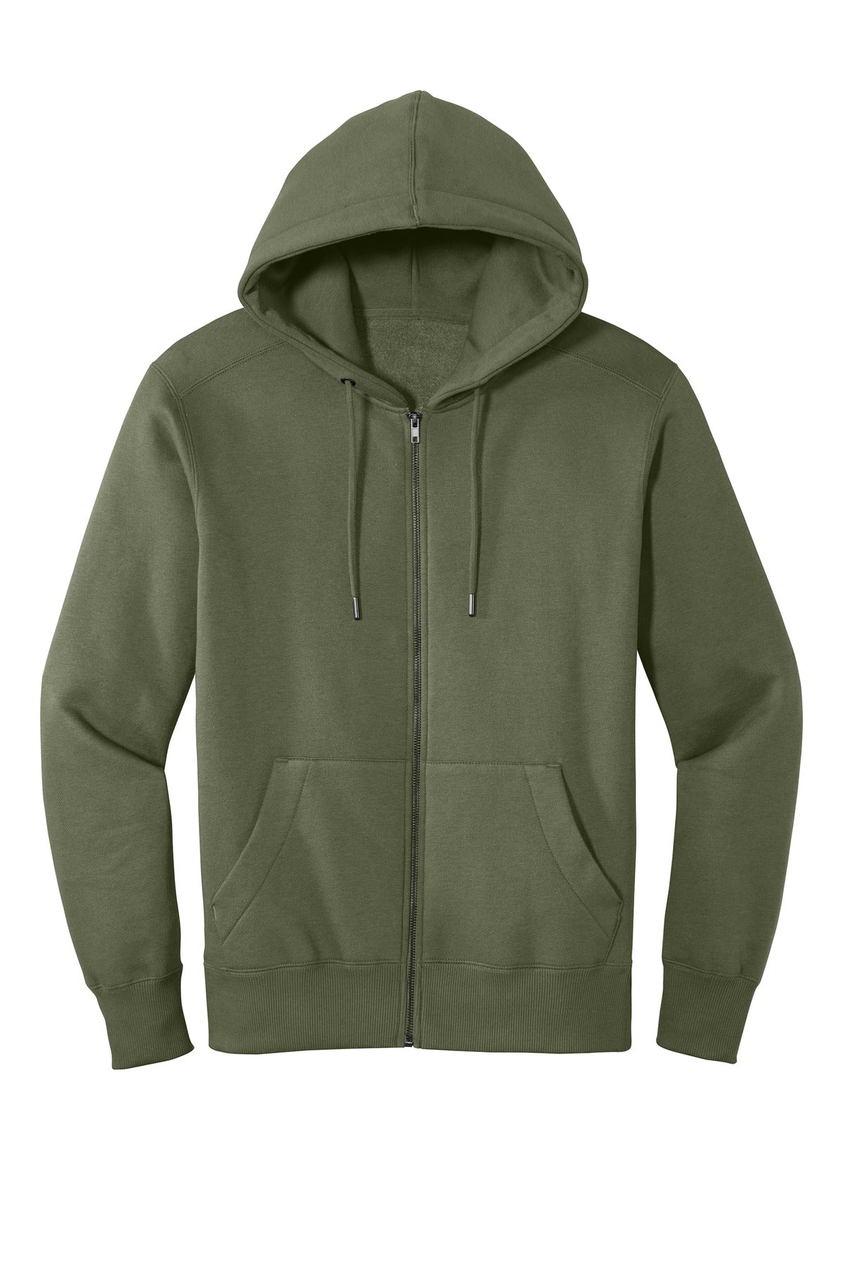 District  Perfect Weight  Fleece Full-Zip Hoodie - Military Green