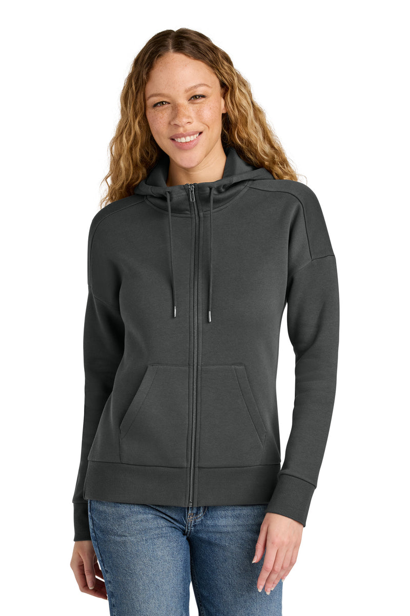 District  Women's Perfect Weight  Fleece Drop Shoulder Full-Zip Hoodie - Charcoal