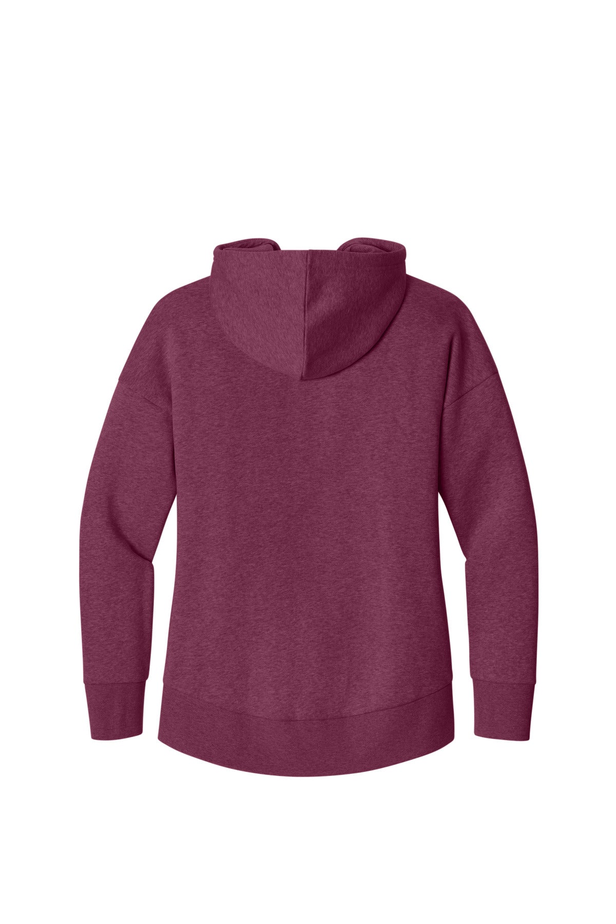 District  Women's Perfect Weight  Fleece Drop Shoulder Full-Zip Hoodie - Heathered Loganberry