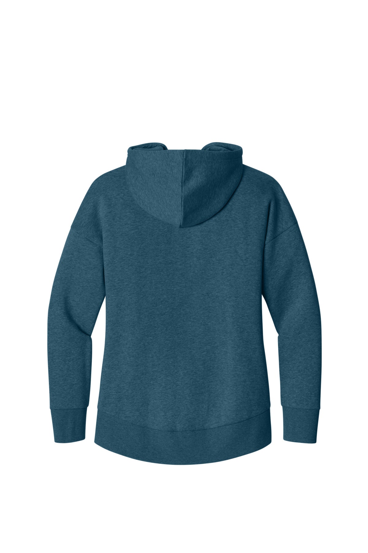 District  Women's Perfect Weight  Fleece Drop Shoulder Full-Zip Hoodie - Heathered Poseidon Blue