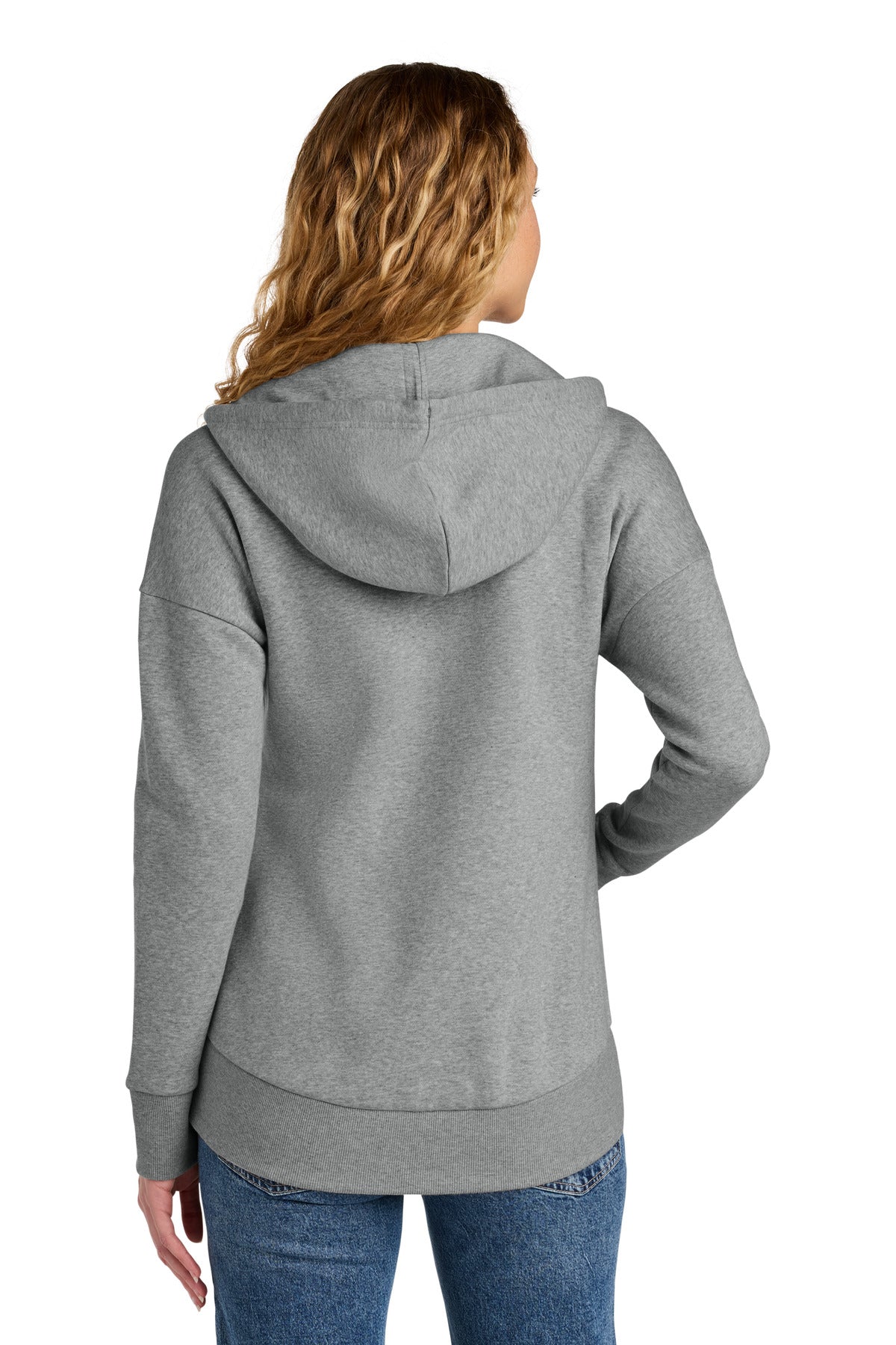 District  Women's Perfect Weight  Fleece Drop Shoulder Full-Zip Hoodie - Heathered Steel