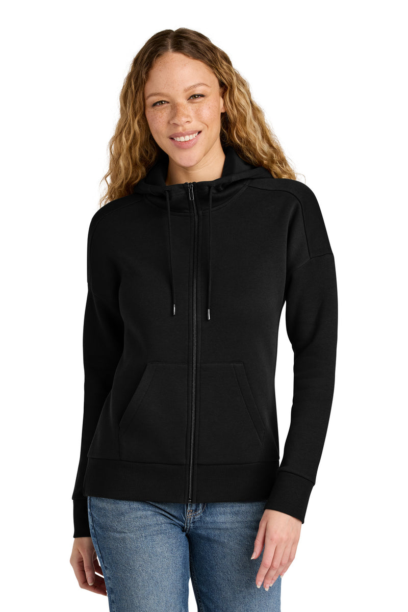 District  Women's Perfect Weight  Fleece Drop Shoulder Full-Zip Hoodie - Jet Black