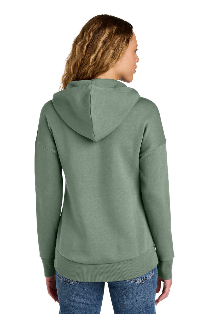 District  Women's Perfect Weight  Fleece Drop Shoulder Full-Zip Hoodie - Laurel Green