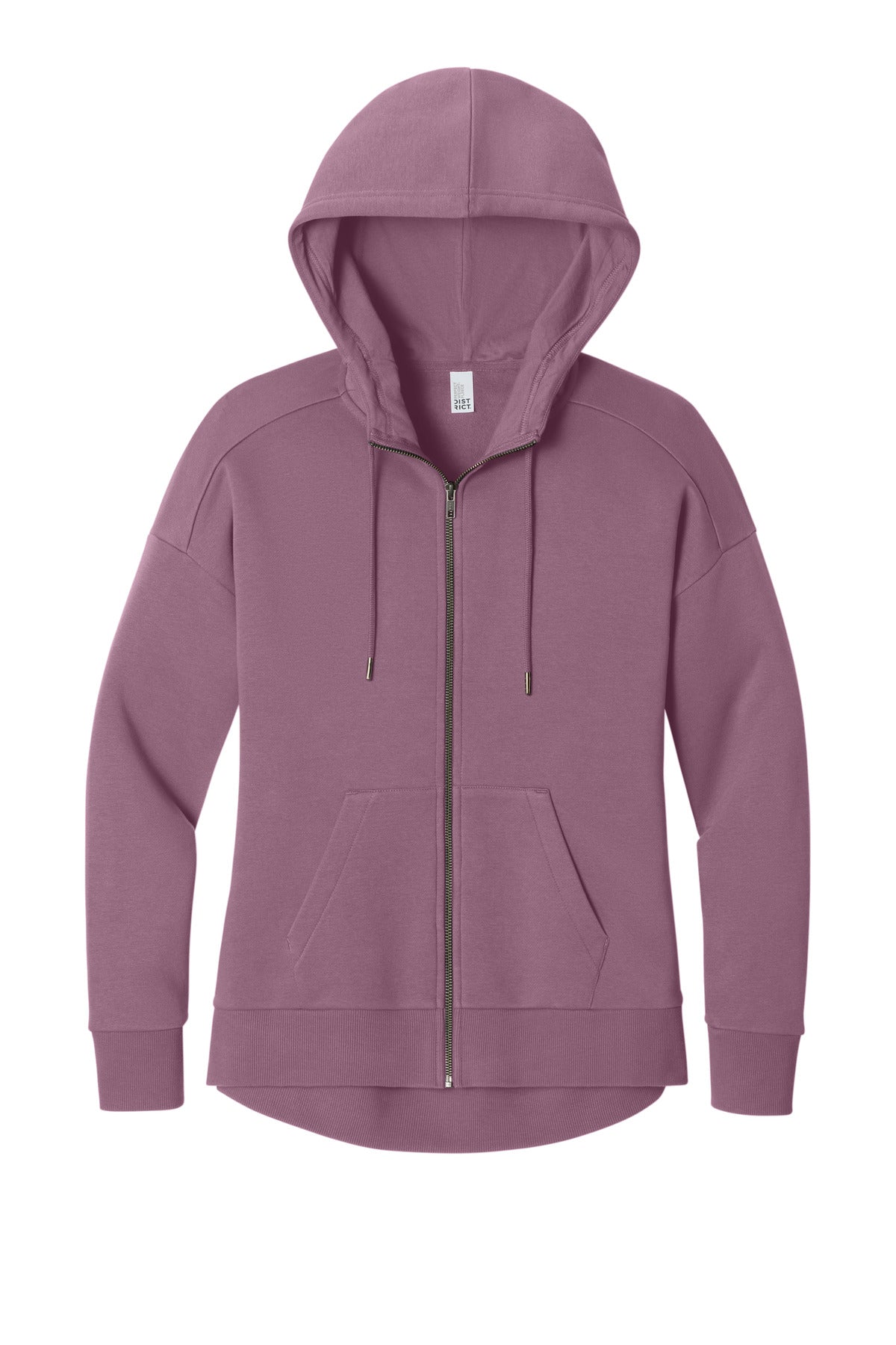 District  Women's Perfect Weight  Fleece Drop Shoulder Full-Zip Hoodie - Orchid Haze