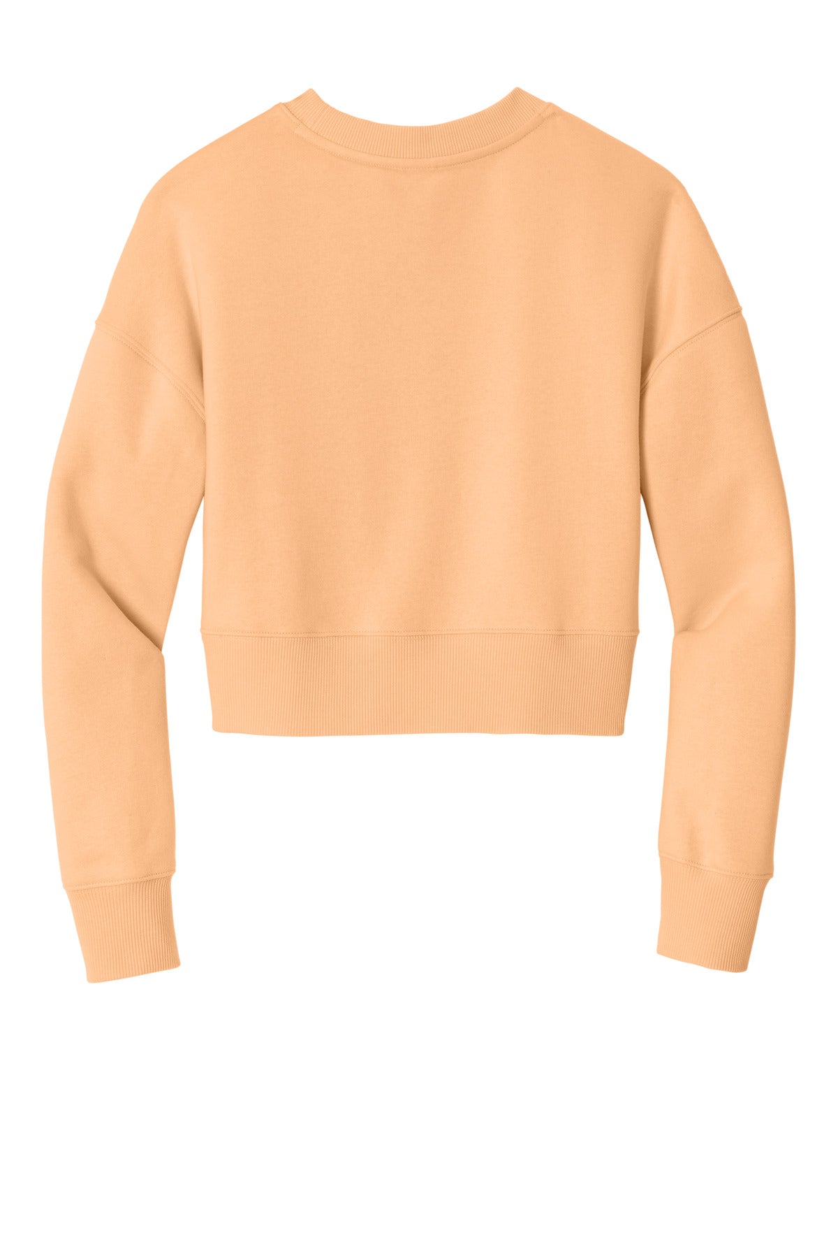 District  Women's Perfect Weight  Fleece Cropped Crew - Apricot