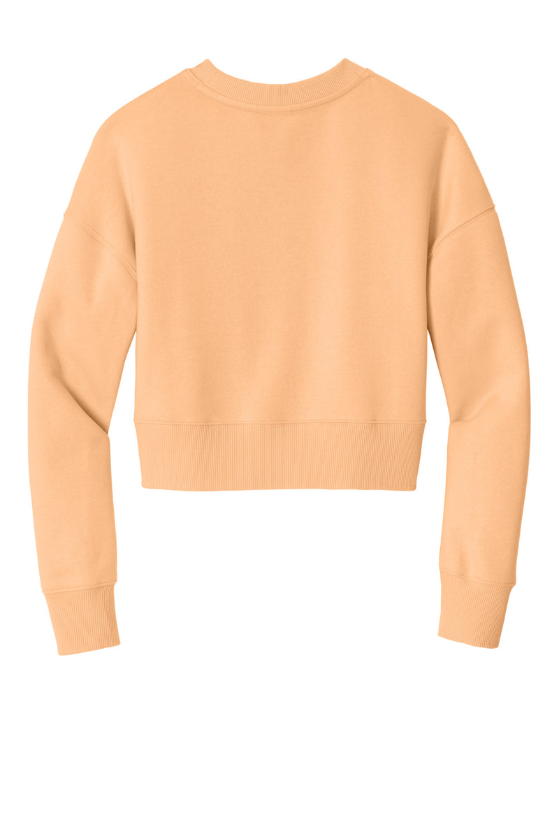 District  Women's Perfect Weight  Fleece Cropped Crew - Apricot
