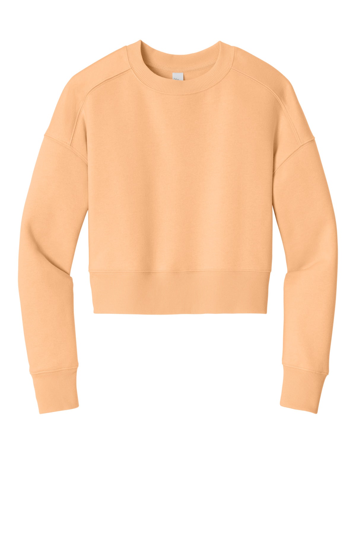 District  Women's Perfect Weight  Fleece Cropped Crew - Apricot