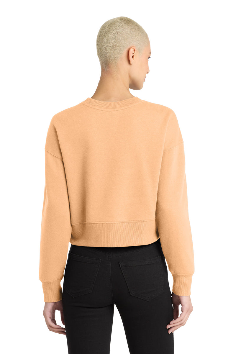 District  Women's Perfect Weight  Fleece Cropped Crew - Apricot