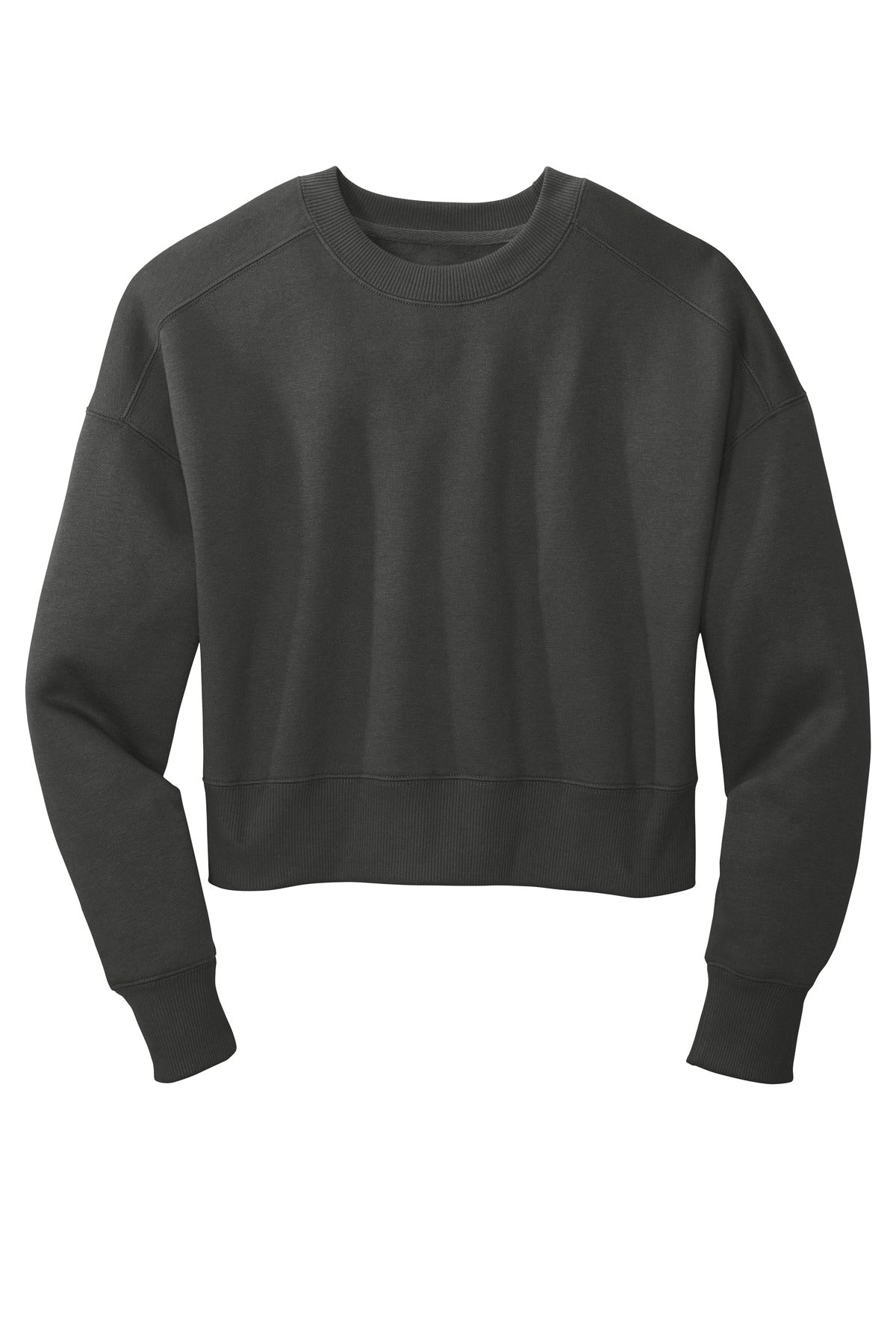 District  Women's Perfect Weight  Fleece Cropped Crew - Charcoal