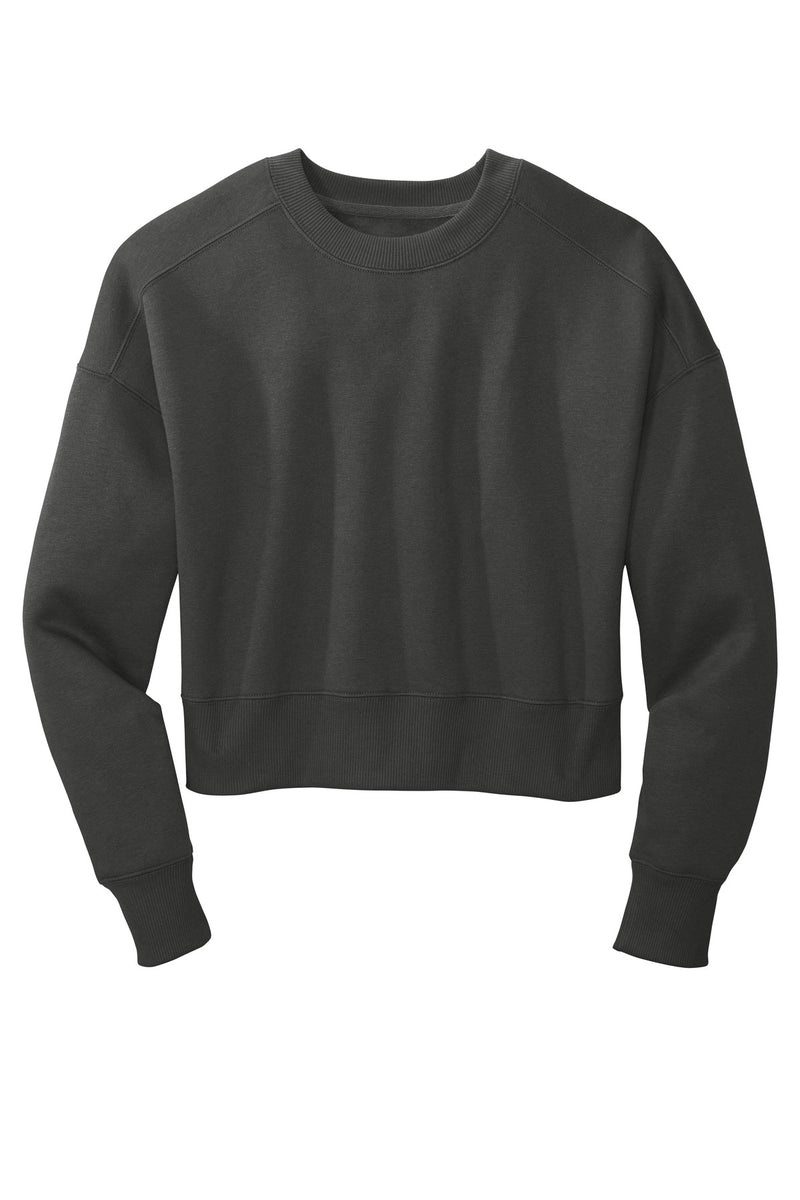 District  Women's Perfect Weight  Fleece Cropped Crew - Charcoal