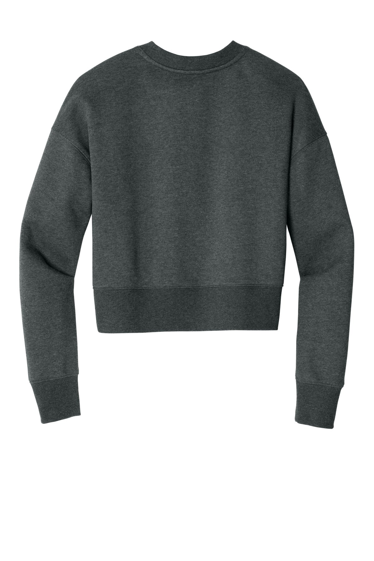 District  Women's Perfect Weight  Fleece Cropped Crew - Heathered Charcoal
