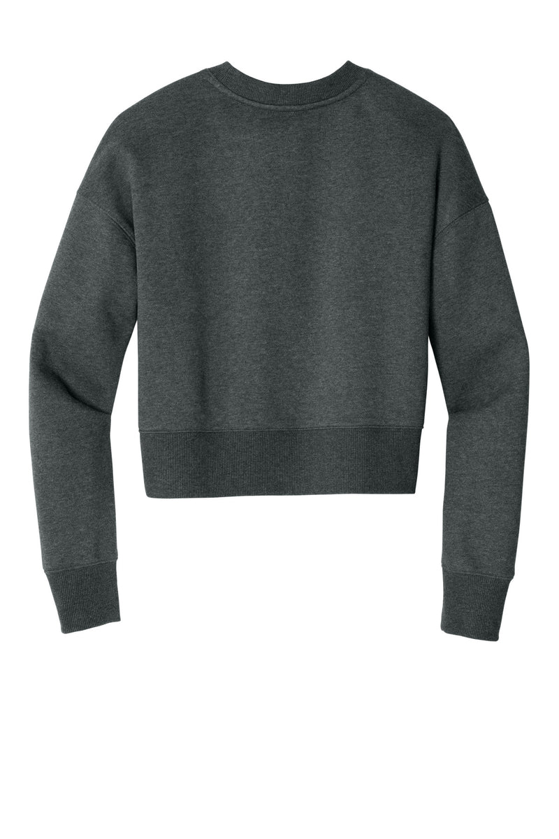District  Women's Perfect Weight  Fleece Cropped Crew - Heathered Charcoal