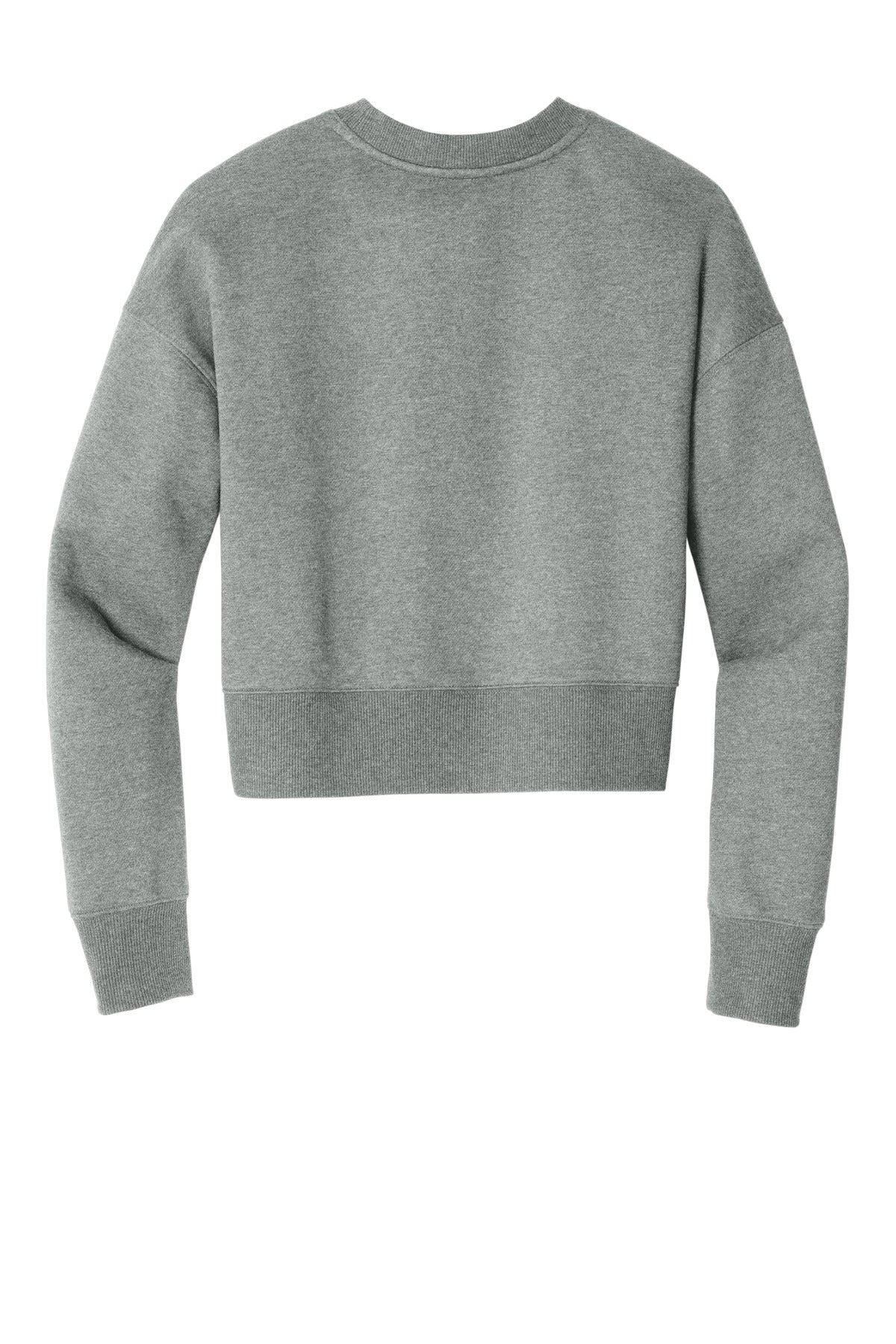 District  Women's Perfect Weight  Fleece Cropped Crew - Heathered Steel