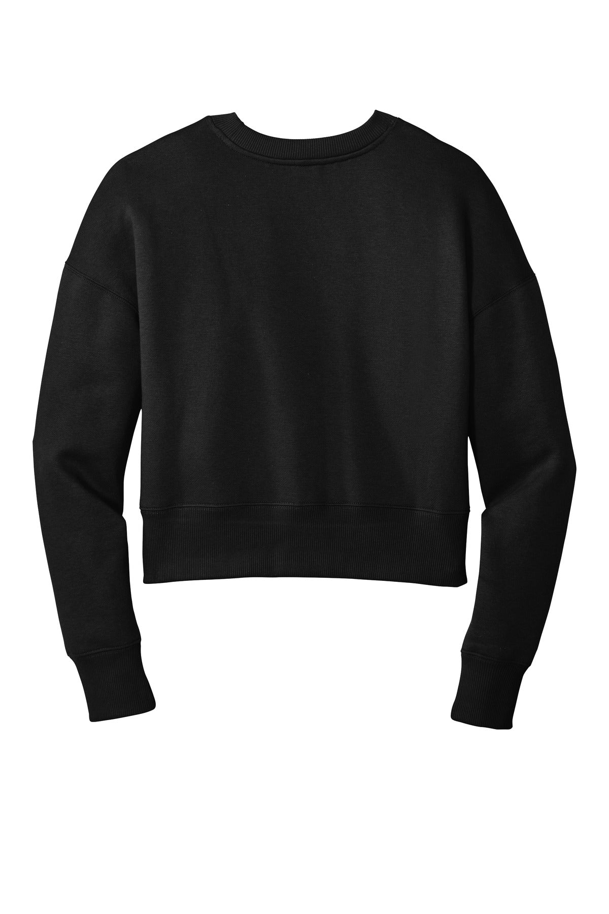 District  Women's Perfect Weight  Fleece Cropped Crew - Jet Black