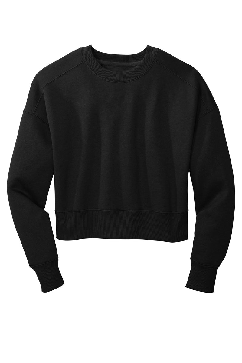 District  Women's Perfect Weight  Fleece Cropped Crew - Jet Black