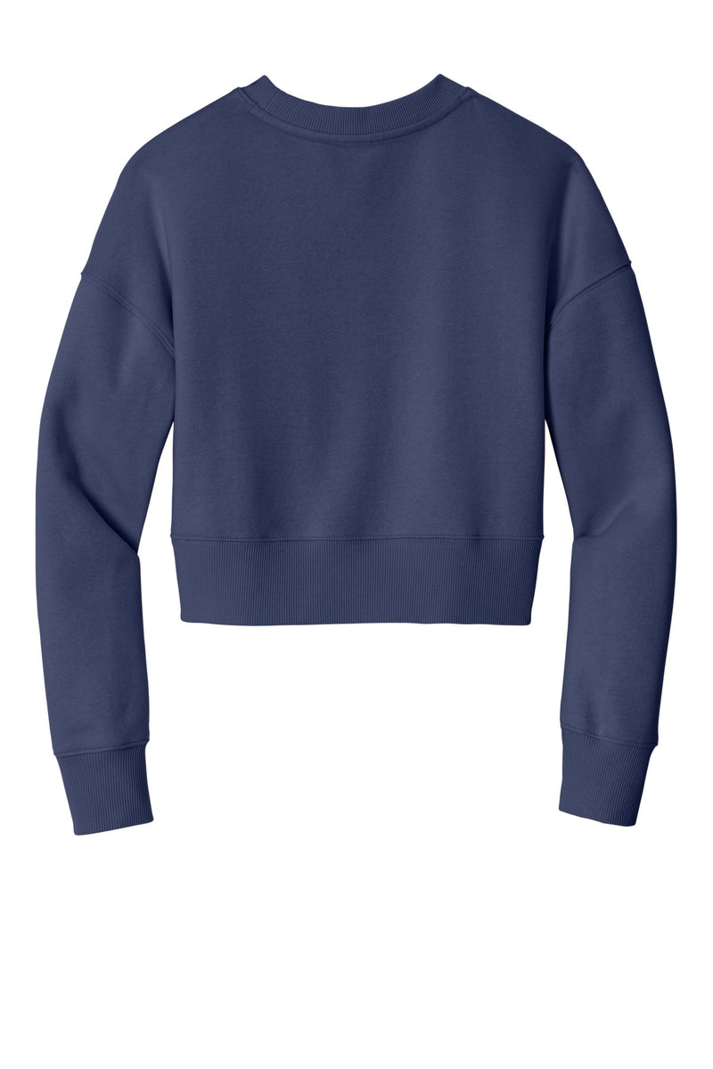 District  Women's Perfect Weight  Fleece Cropped Crew - Tanzanite