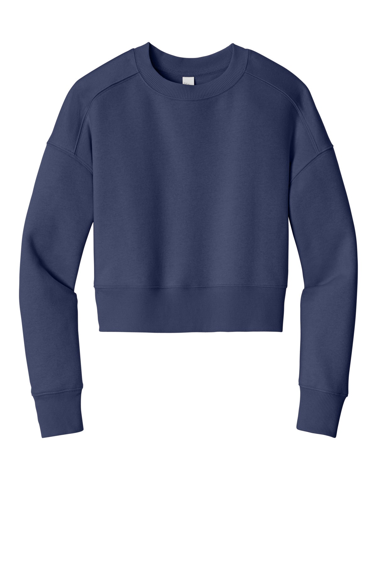 District  Women's Perfect Weight  Fleece Cropped Crew - Tanzanite
