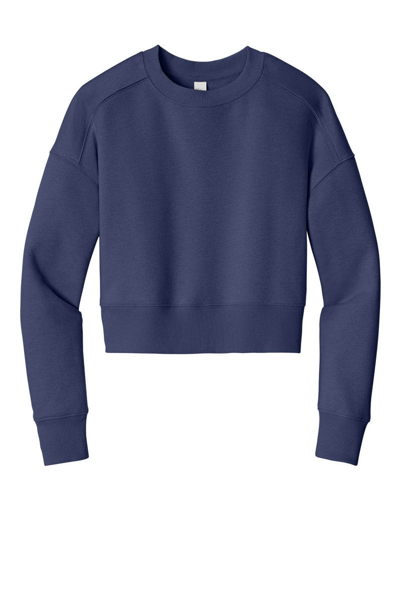 District  Women's Perfect Weight  Fleece Cropped Crew - Tanzanite