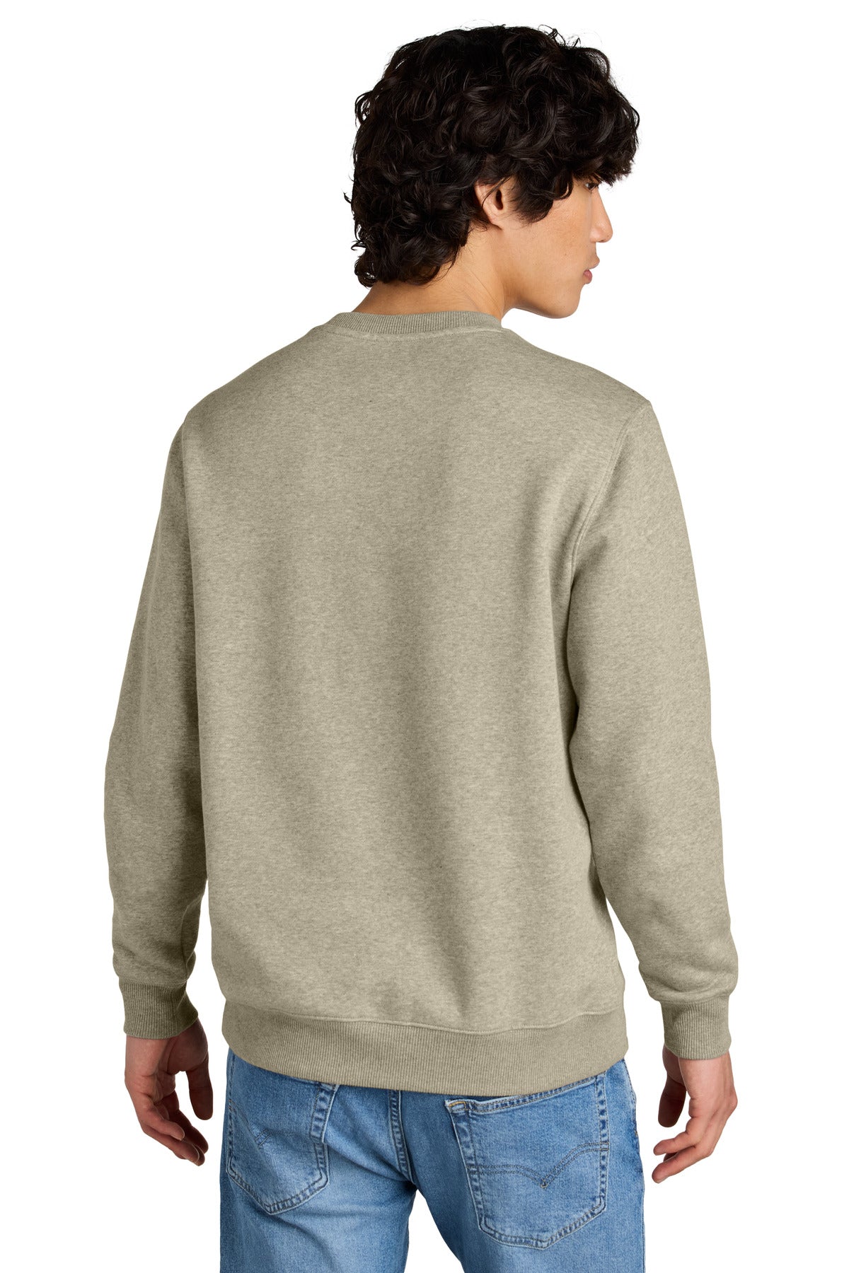 District Perfect Weight Fleece Crew - Heathered Latte