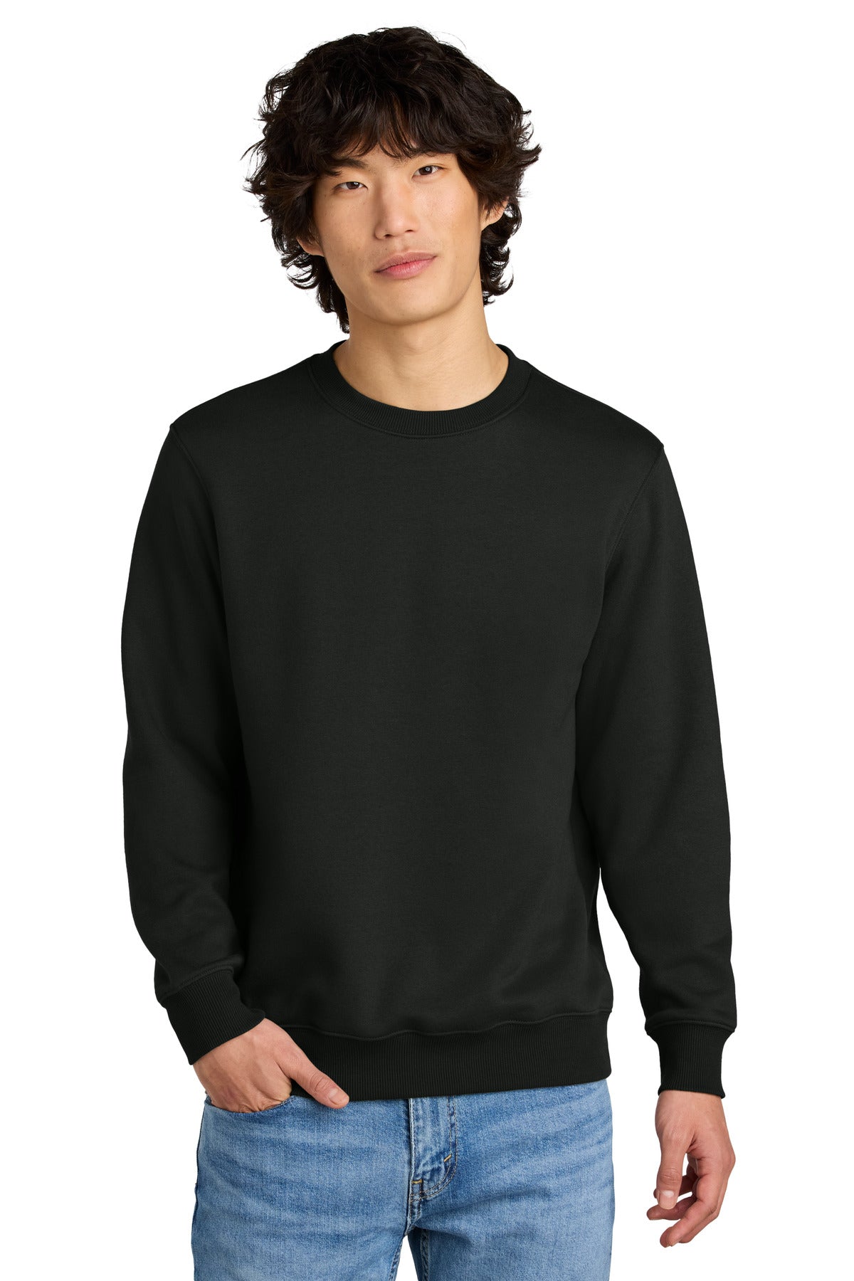 District Perfect Weight Fleece Crew - Jet Black