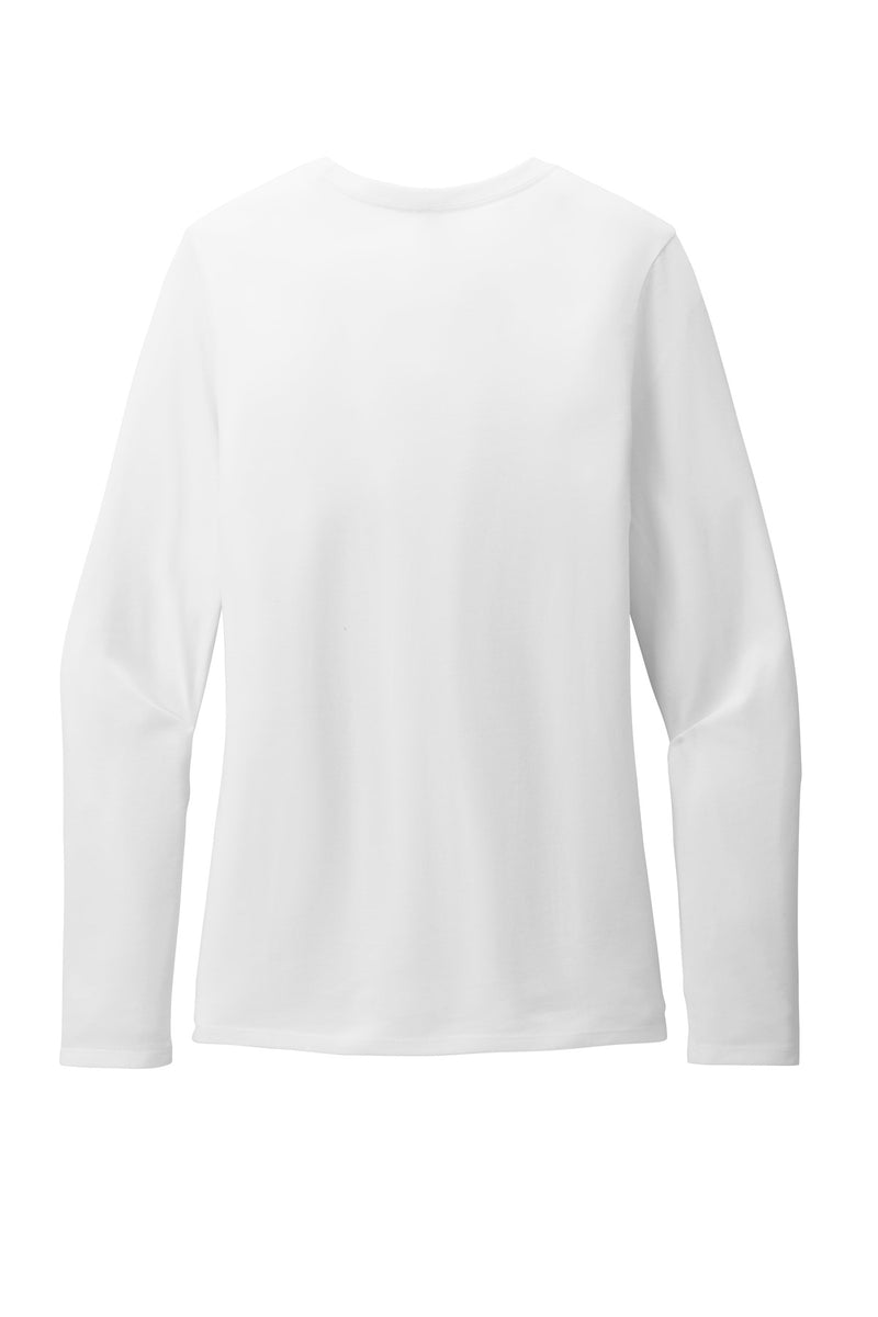 District Women's Perfect Blend CVC Long Sleeve Tee - White
