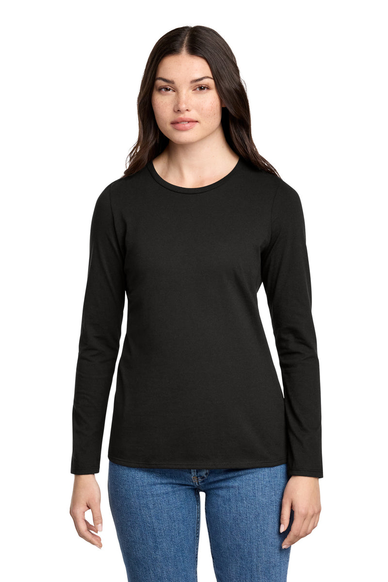 District Women's Perfect Blend CVC Long Sleeve Tee - Black